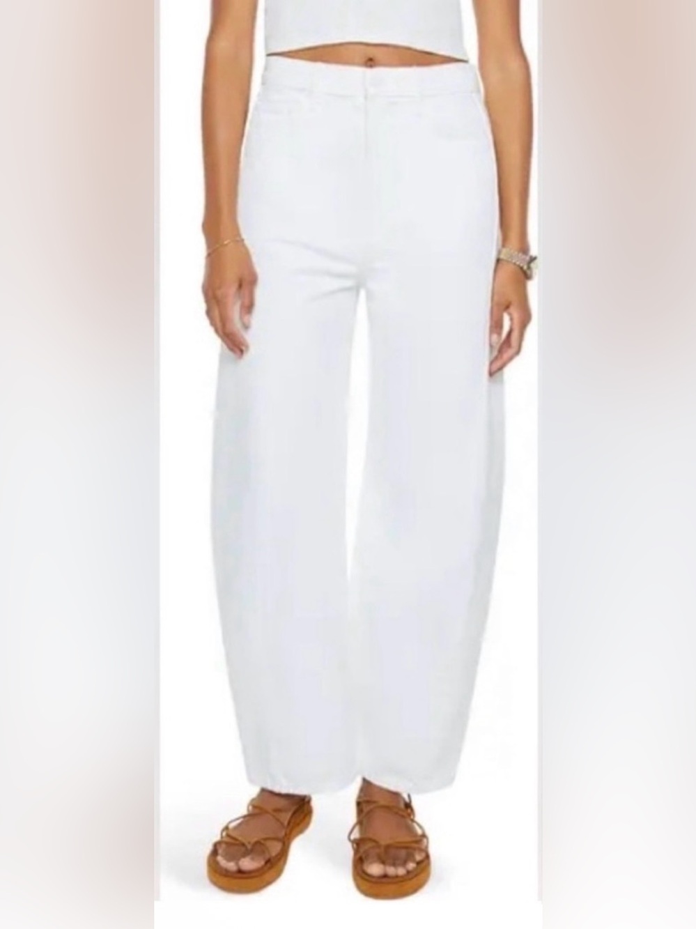 MOTHER full-pipe ankle jeans in picket fence 
Sz 27